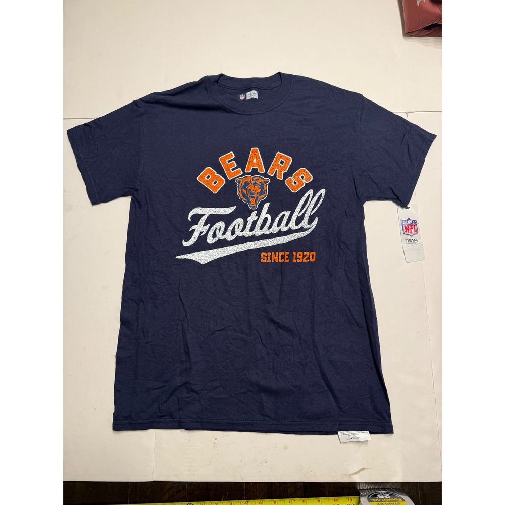 NFL Team Apparel Chicago Bears Football T-Shirt Navy Blue Mens Medium NWT